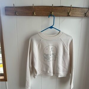 Jetty Cream Graphic Crop Sweater